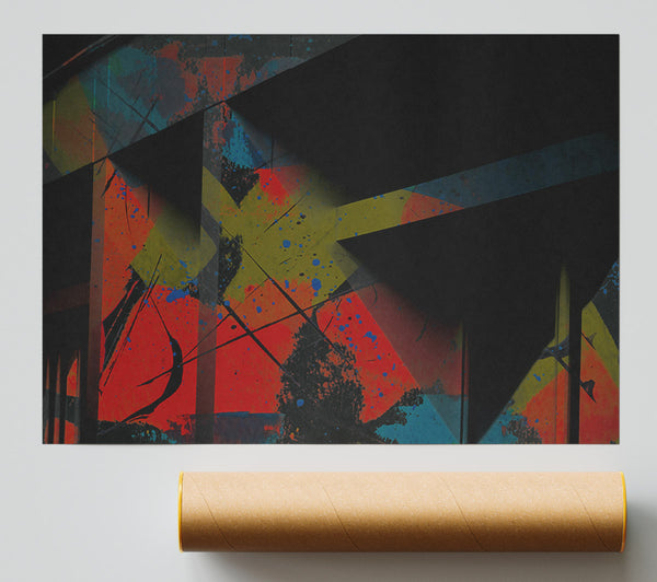 Orange Geometric Shadows Poster