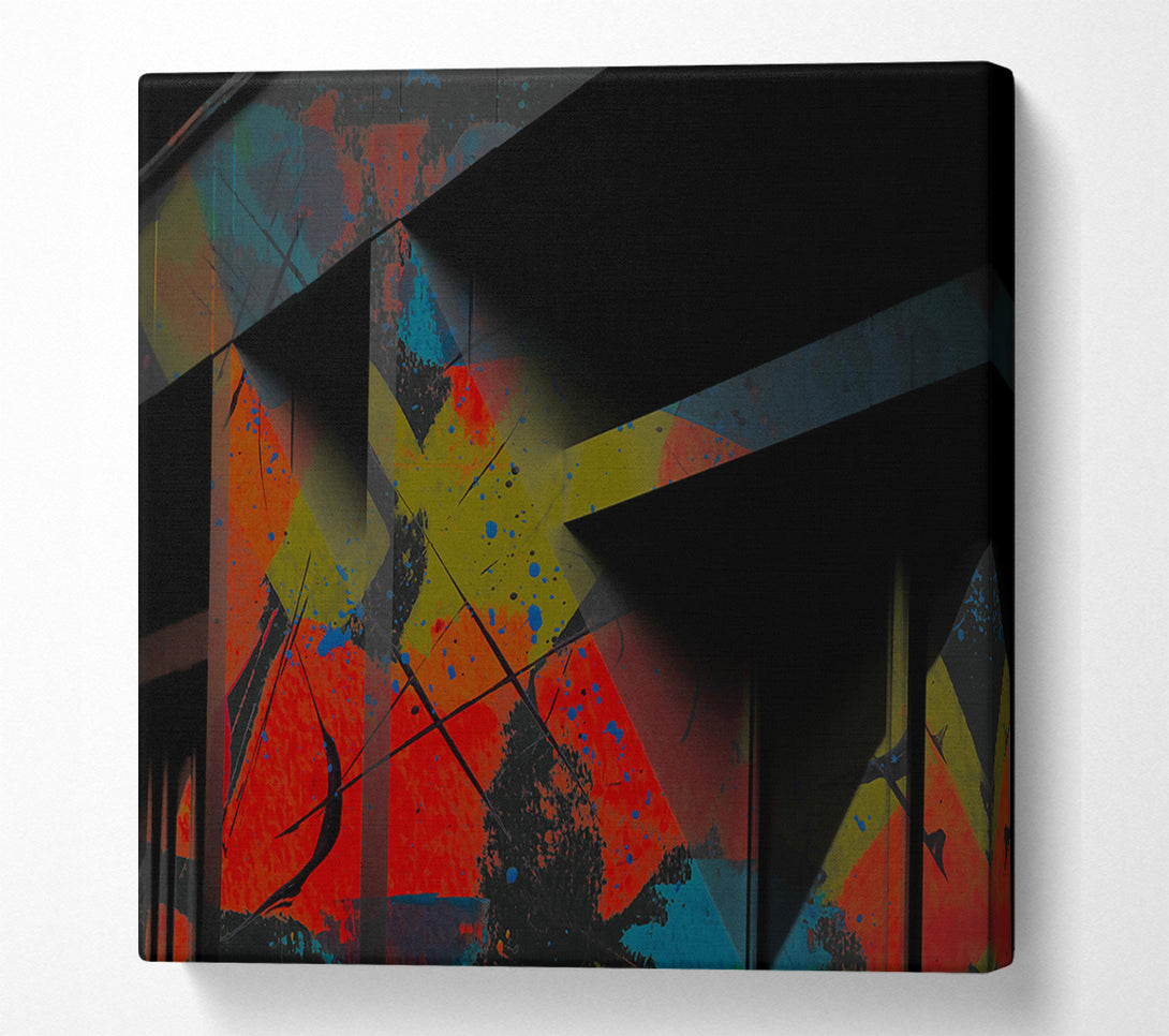  A Canvas Print of Orange Geometric Shadows Canvas Print