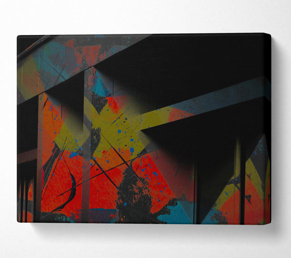  A Canvas Print of Orange Geometric Shadows Canvas Print
