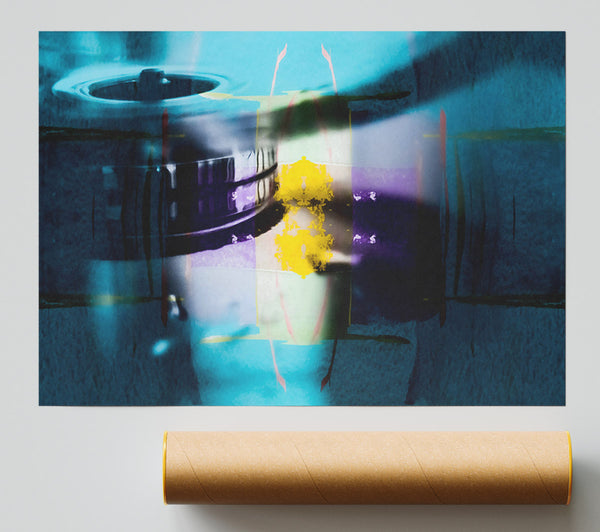 Teal Light Reflections Poster