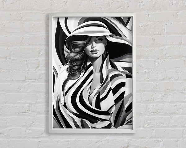 Stylish White And White Fashion Framed Print