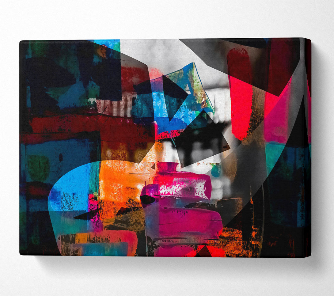  A Canvas Print of Crimson Abstract Shapes Canvas Art
