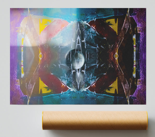 Deep Blue Kaleidoscope Poster