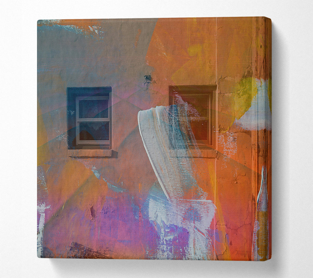  A Canvas Print of Orange Abstract Windows Canvas Print