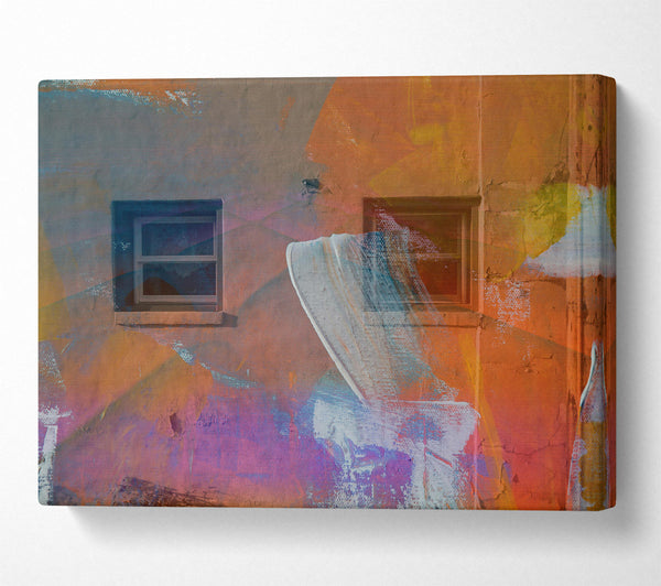  A Canvas Print of Orange Abstract Windows Canvas Print