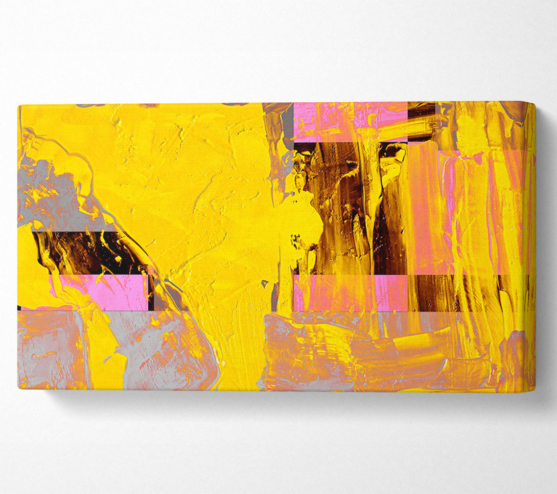  A Canvas Print of Golden Hues And Pink Strokes Canvas Print