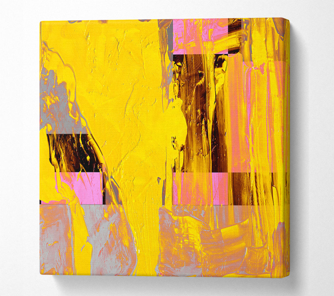  A Canvas Print of Golden Hues And Pink Strokes Canvas Print