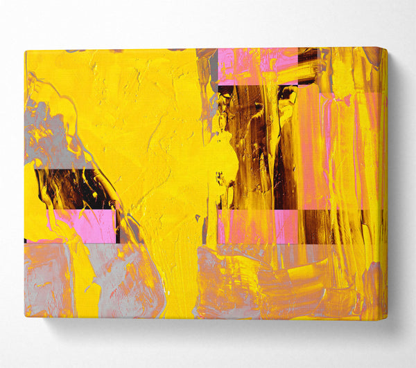  A Canvas Print of Golden Hues And Pink Strokes Canvas Print