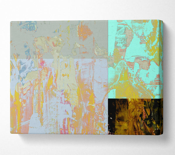  A Canvas Print of Aqua Abstract Expressionism Canvas Print