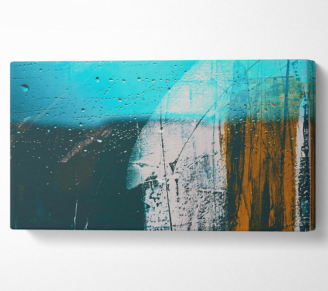  A Canvas Print of Blue Rain Through Glass Canvas Wall Art