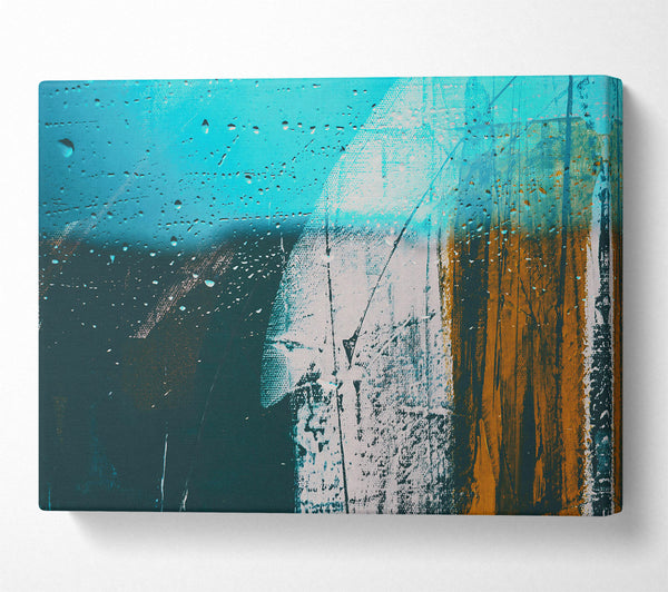  A Canvas Print of Blue Rain Through Glass Canvas Wall Art