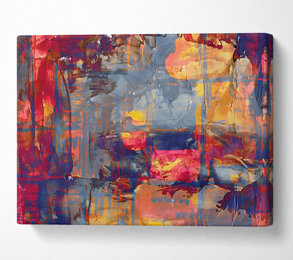  A Canvas Print of Crimson Abstract Layers Canvas Art