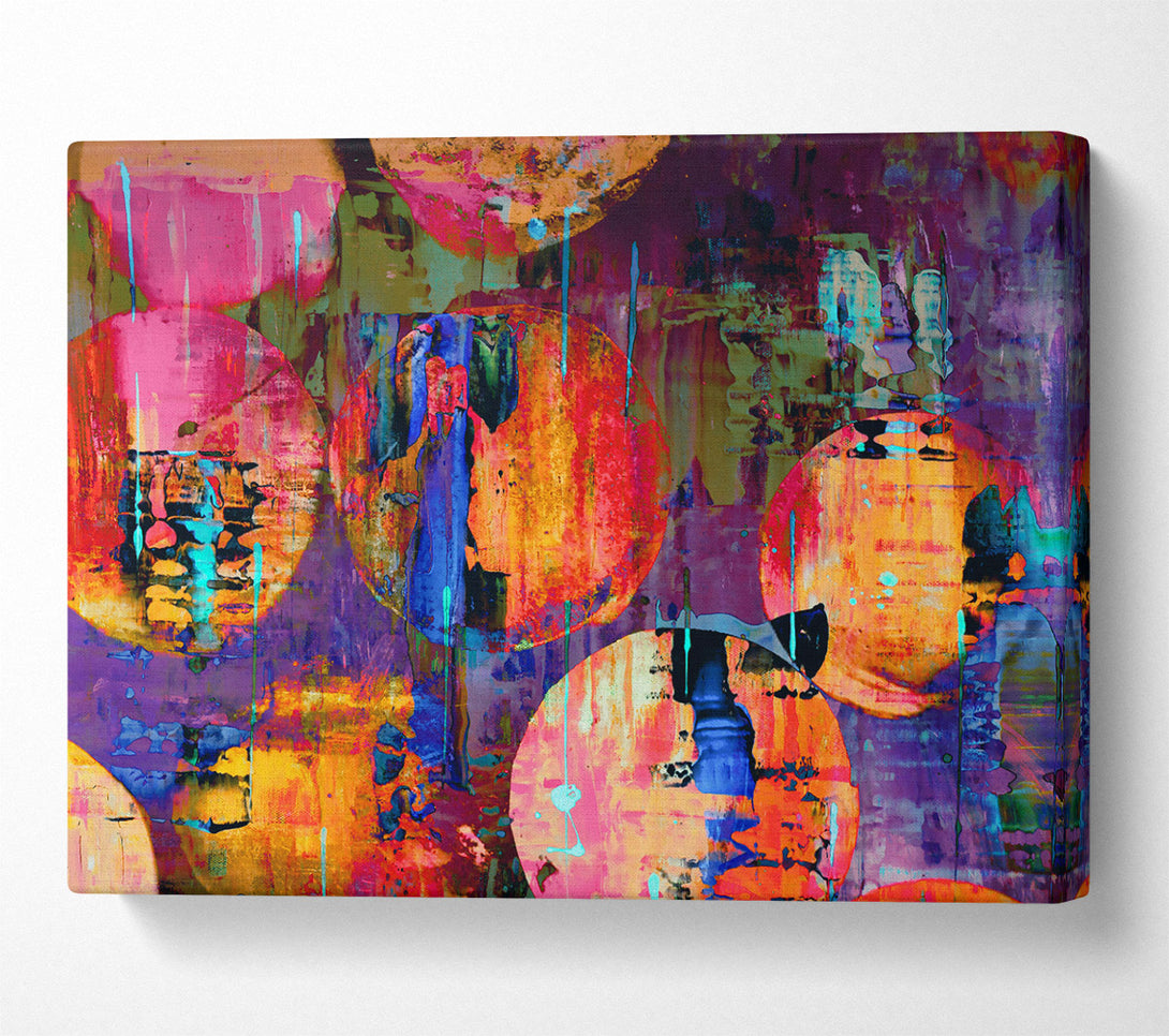  A Canvas Print of Orange Abstract Circles Canvas Art