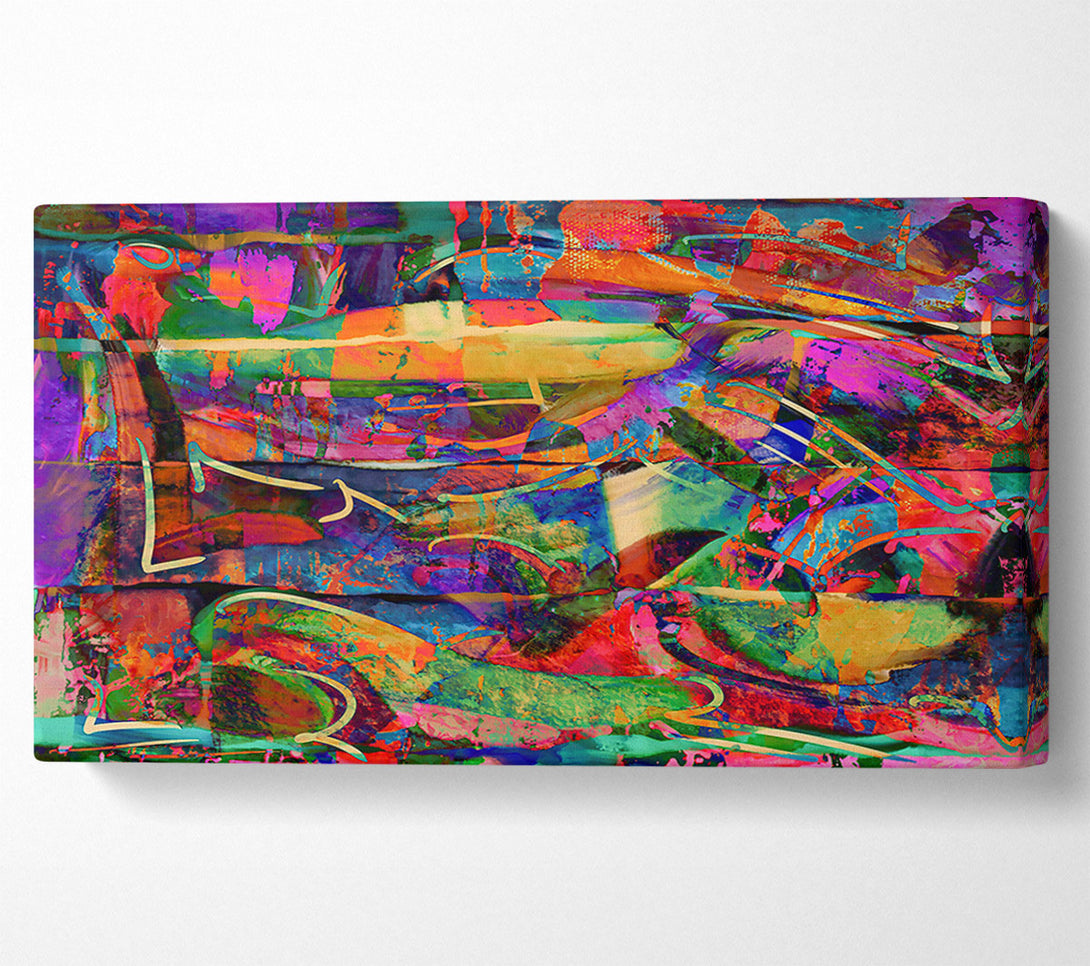  A Canvas Print of Crimson & Teal Chaos Canvas Art