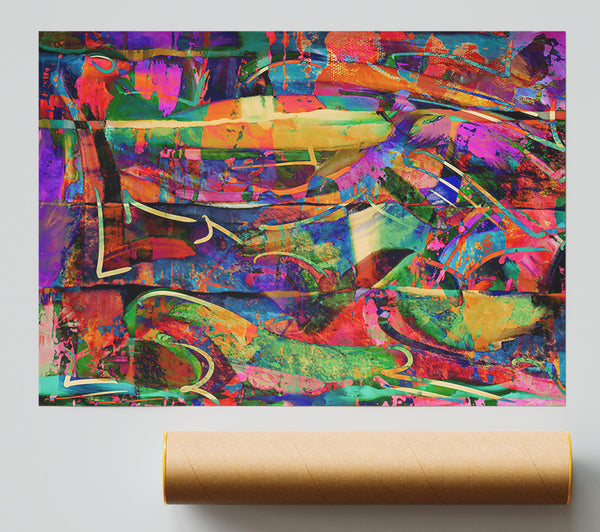 Crimson & Teal Chaos Print