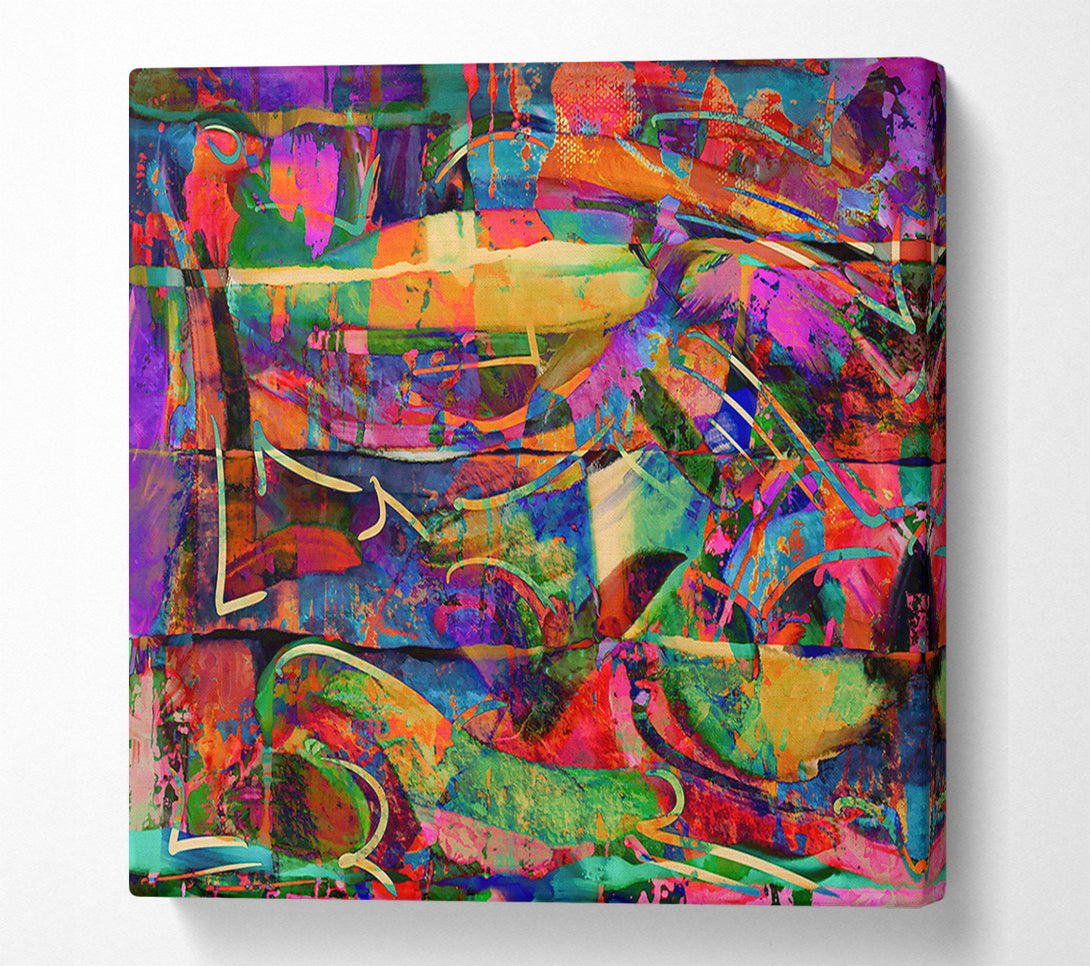  A Canvas Print of Crimson & Teal Chaos Canvas Art