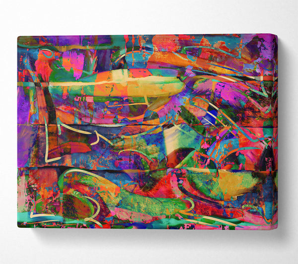  A Canvas Print of Crimson & Teal Chaos Canvas Art
