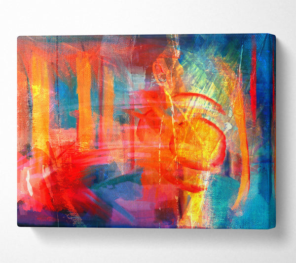  A Canvas Print of Golden Abstract Hues Canvas Wall Art