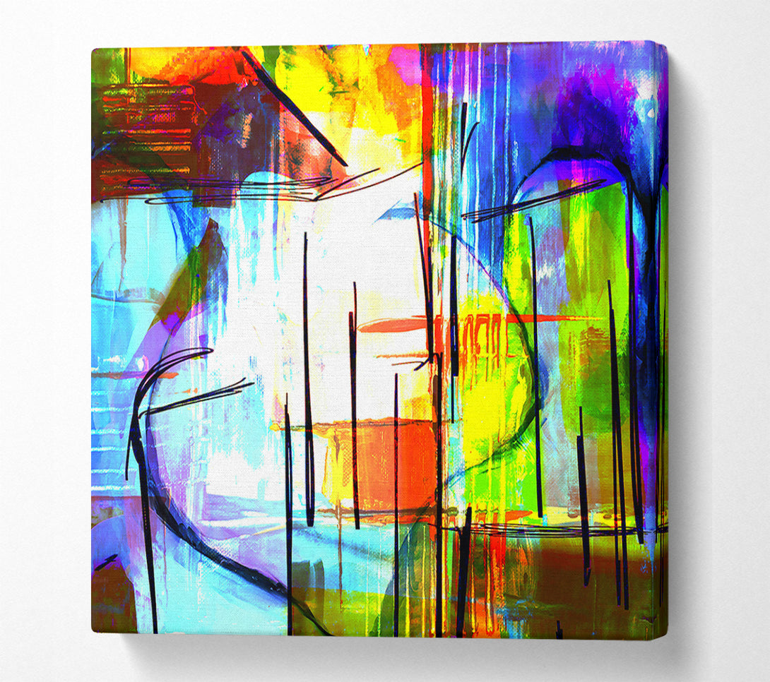  A Canvas Print of Cyan Cityscape Canvas Print