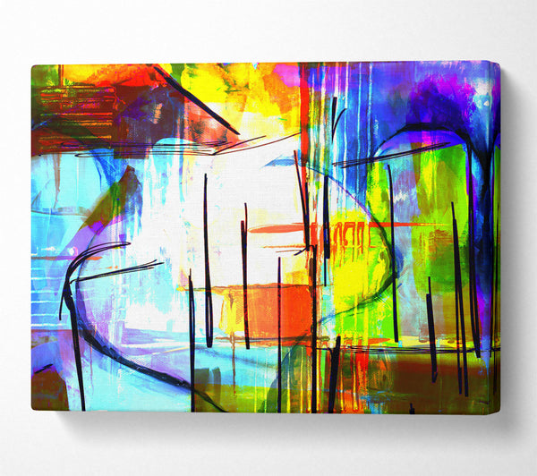  A Canvas Print of Cyan Cityscape Canvas Print