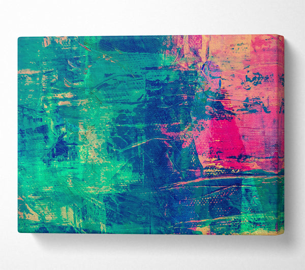  A Canvas Print of Emerald Brushstrokes Symphony Canvas Art