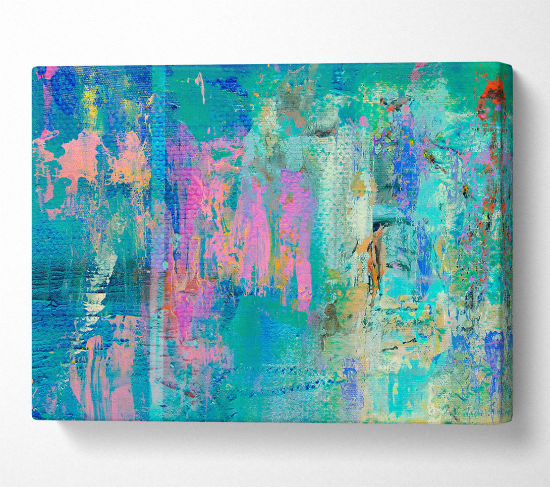  A Canvas Print of Teal Abstract Swirls Canvas Wall Art