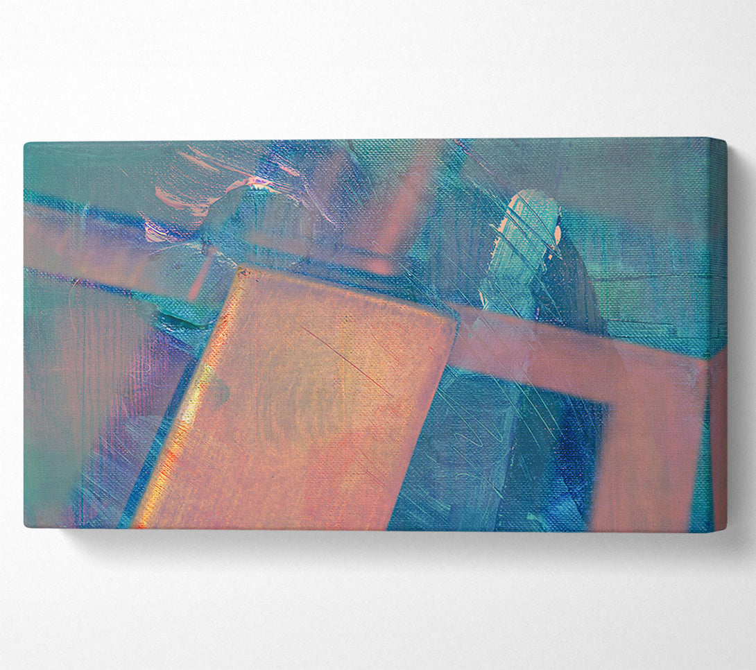  A Canvas Print of Teal Canvas Layers Canvas Print