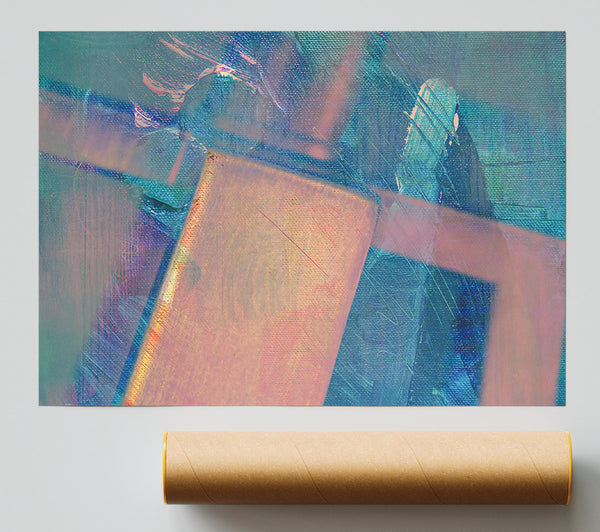 Teal Canvas Layers Print