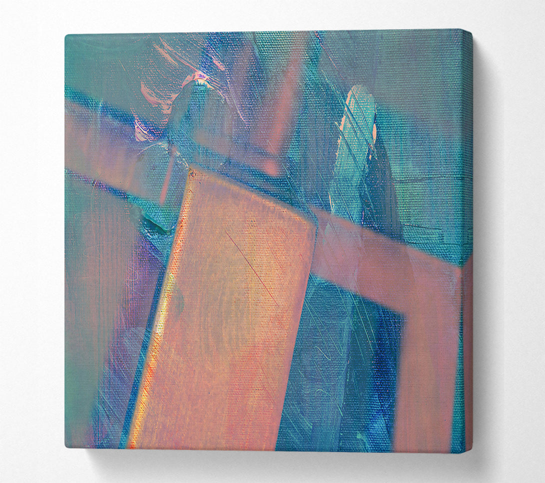  A Canvas Print of Teal Canvas Layers Canvas Print