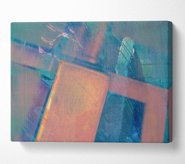  A Canvas Print of Teal Canvas Layers Canvas Print