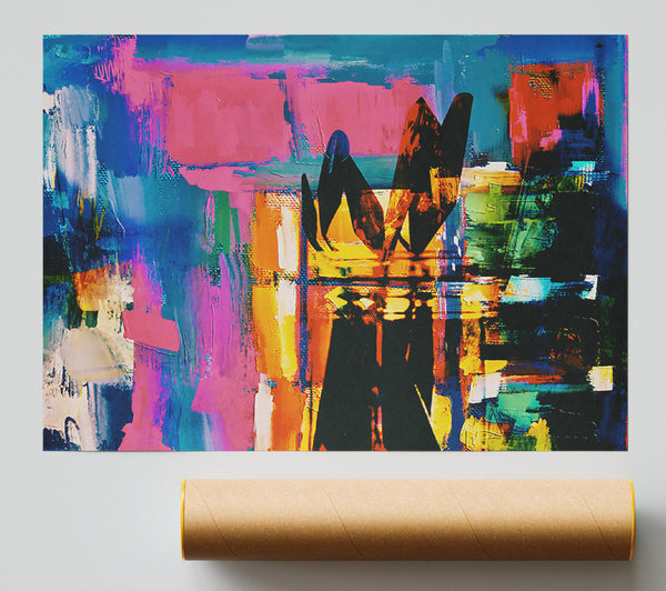 Crimson & Blue Symphony Poster