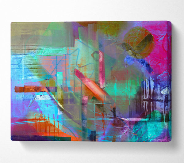 A Canvas Print of Azure Abstract Symphony Canvas Wall Art