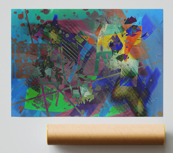 Azure Abstract Harmony Giclee Print