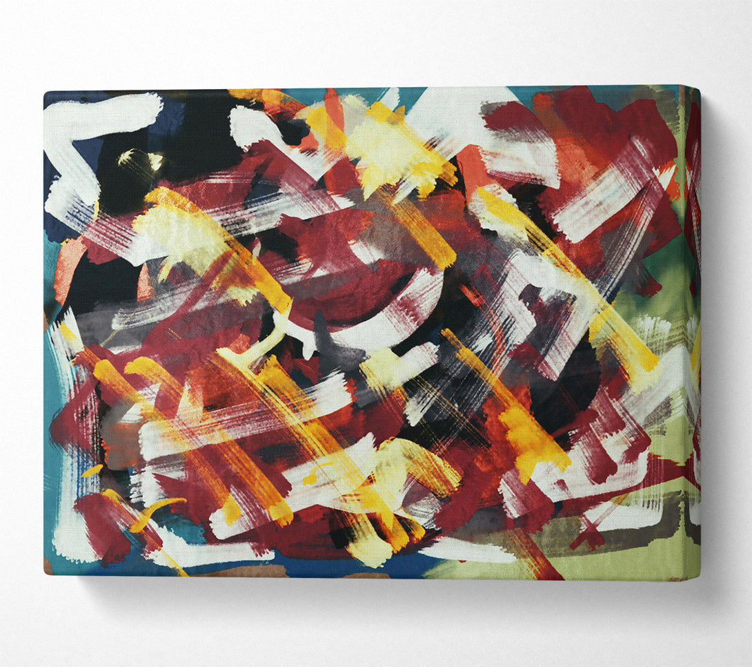  A Canvas Print of Crimson Brushstrokes Symphony Canvas Wall Art