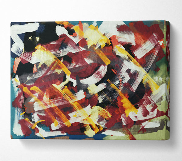  A Canvas Print of Crimson Brushstrokes Symphony Canvas Wall Art