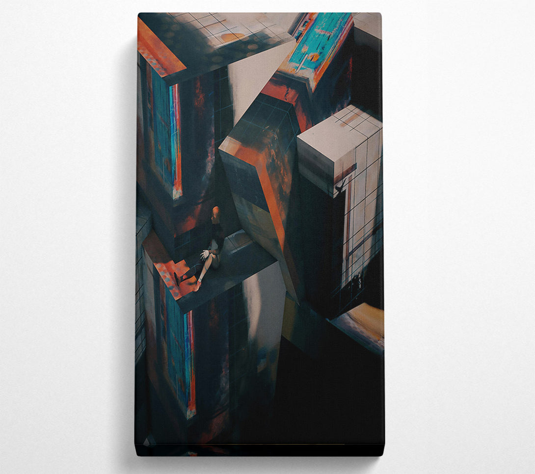  A Canvas Print of Orange Geometric Solitude Canvas Print