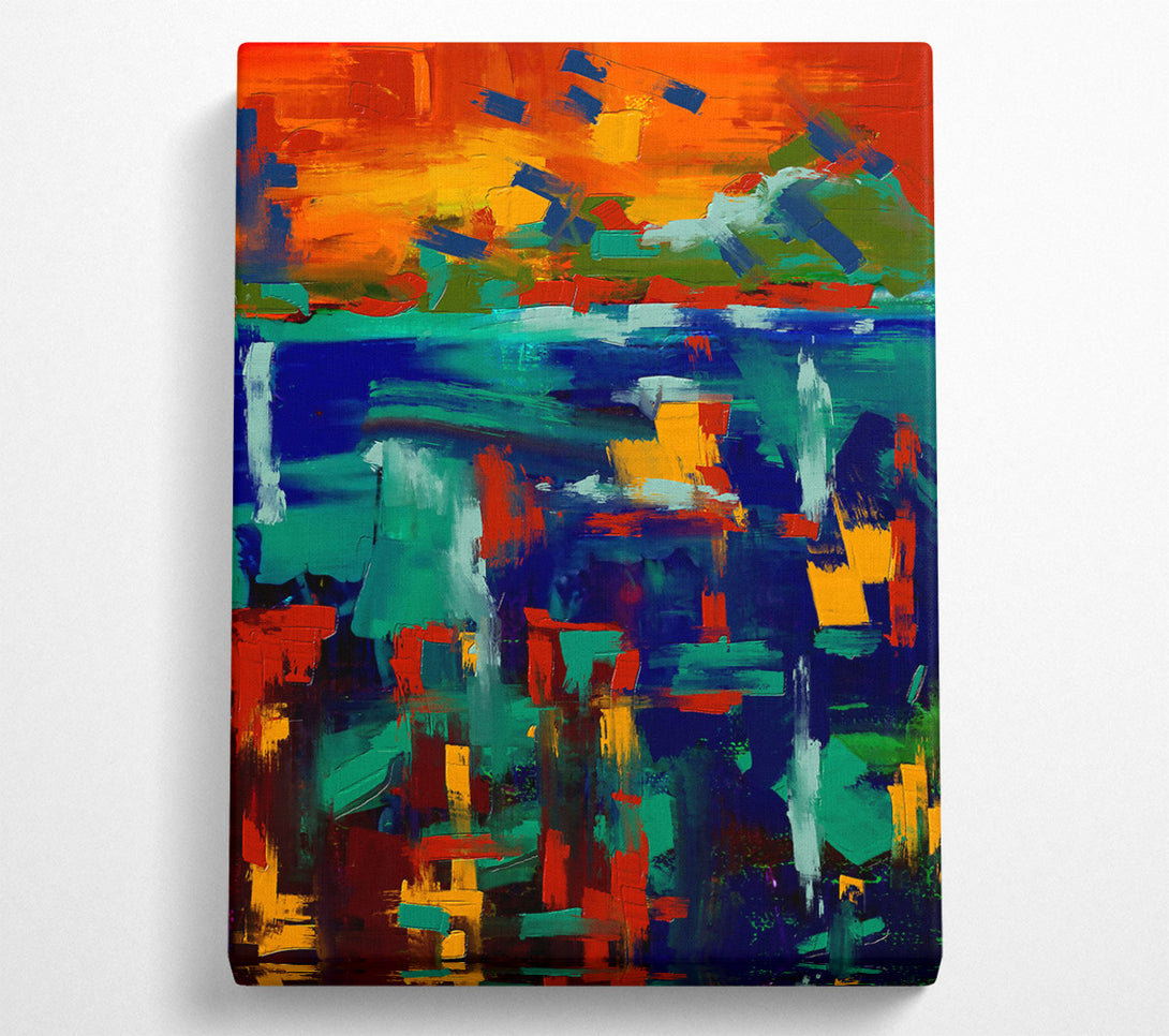  A Canvas Print of Azure Brushstrokes Symphony Canvas Art