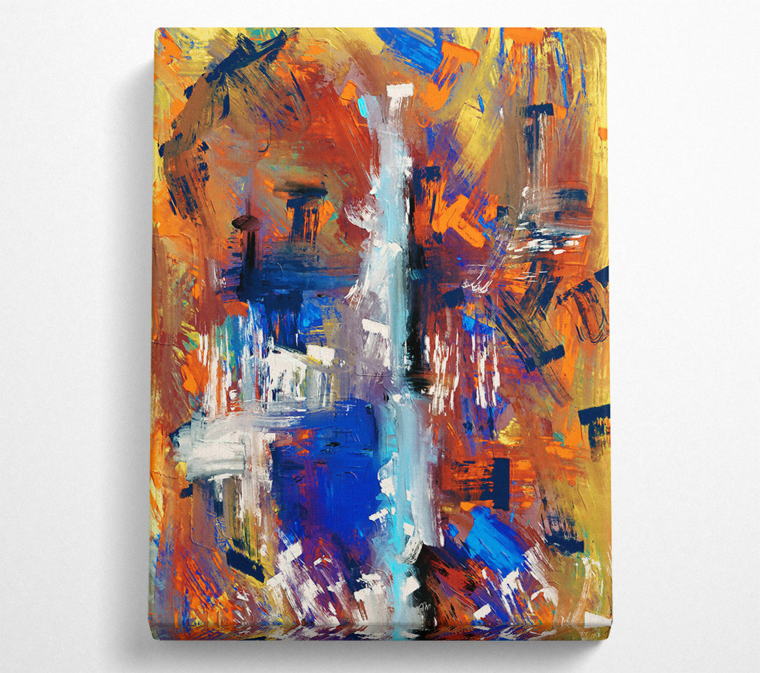  A Canvas Print of Azure Abstract Expression Canvas Wall Art