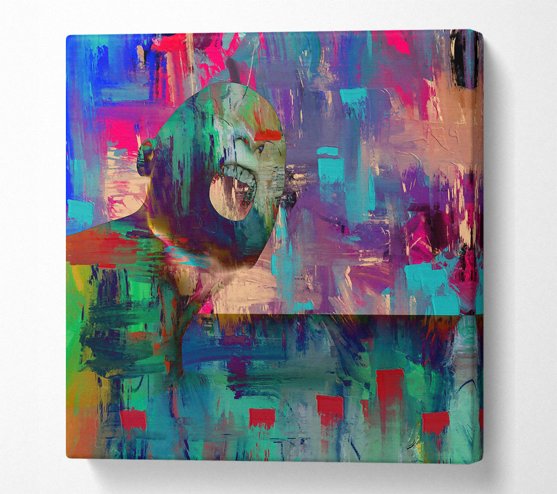  A Canvas Print of Green Scream Of Silence Canvas Wall Art