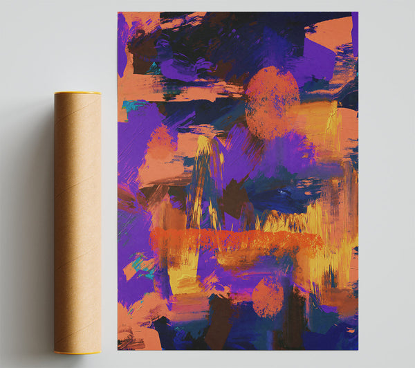 Purple And Orange Strokes Poster