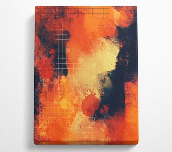  A Canvas Print of Crimson Grid Splashes Canvas Wall Art