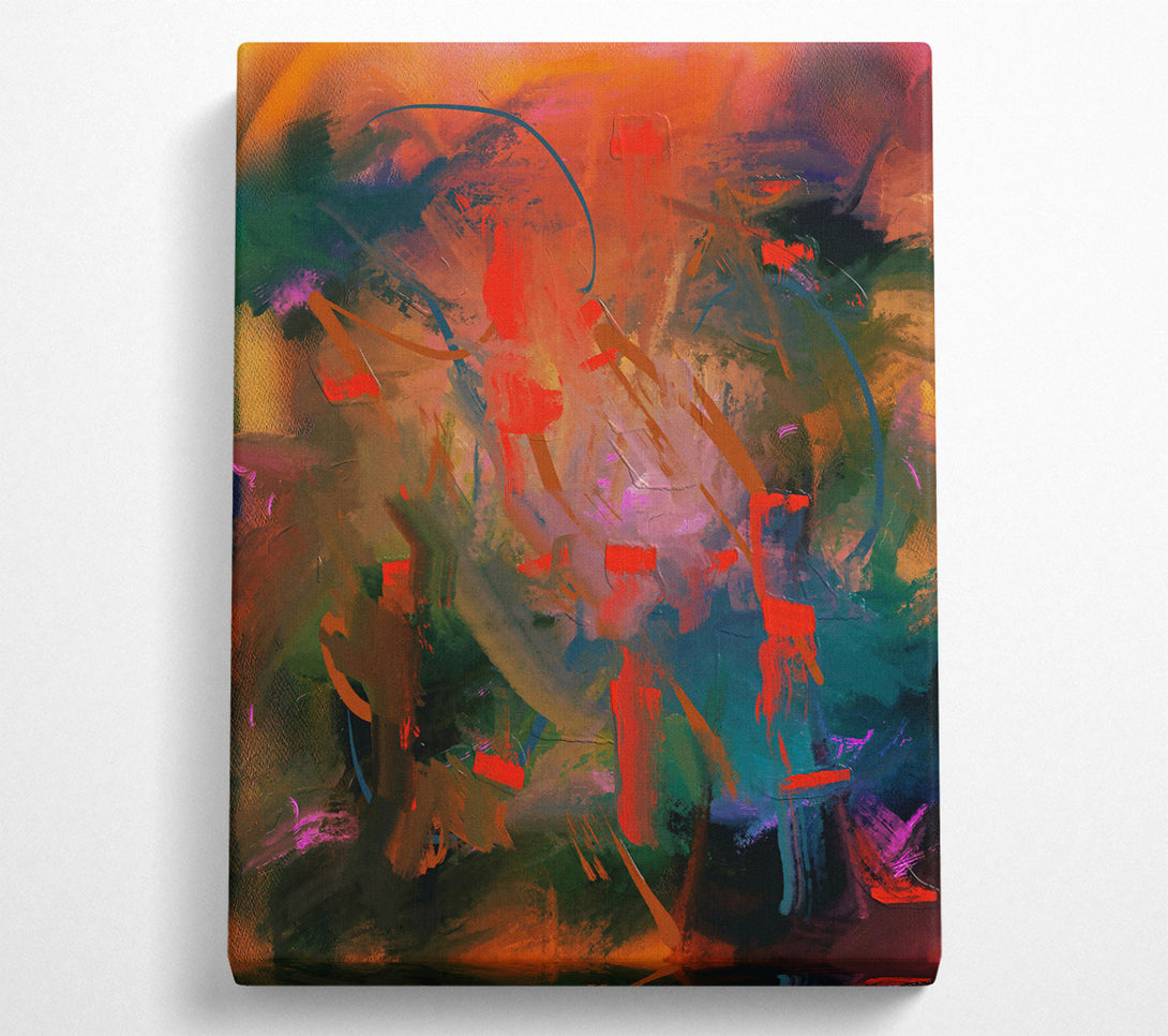  A Canvas Print of Orange Abstract Swirls Canvas Print
