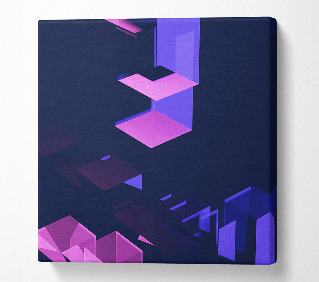  A Canvas Print of Pink And Blue Geometry Canvas Art