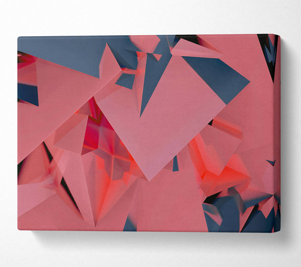  A Canvas Print of Crimson Geometric Abstract Canvas Wall Art