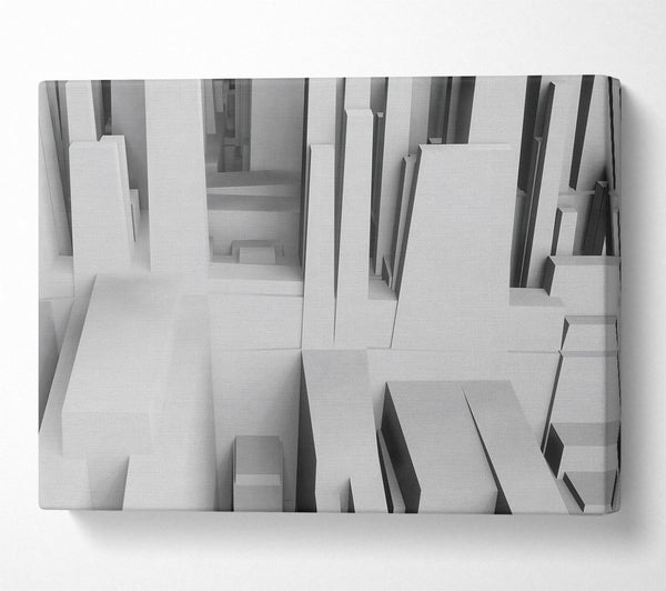  A Canvas Print of White Geometric Labyrinth Canvas Art