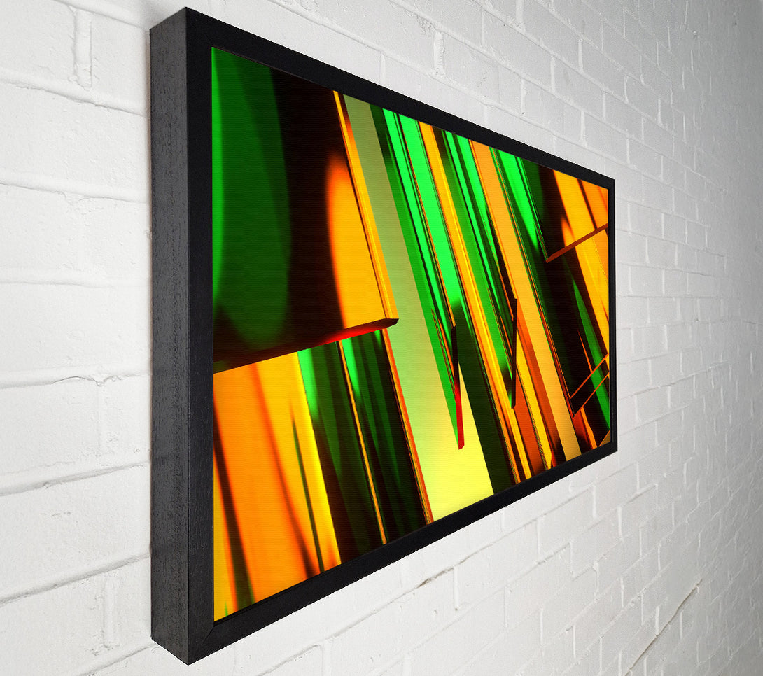  A Canvas Print of Golden Green Slats Canvas Art