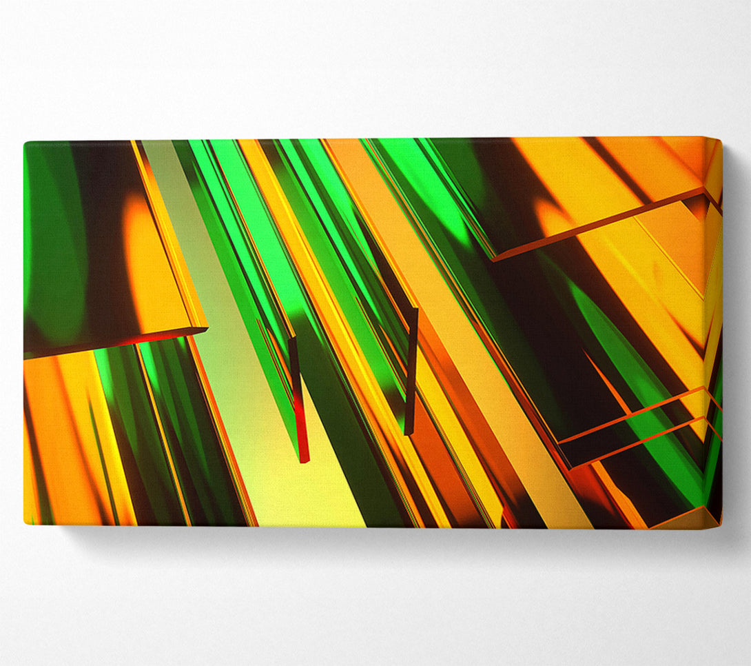  A Canvas Print of Golden Green Slats Canvas Art