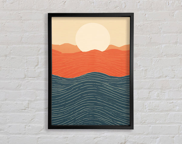 Sun On The Lines Of Mountains Framed Print