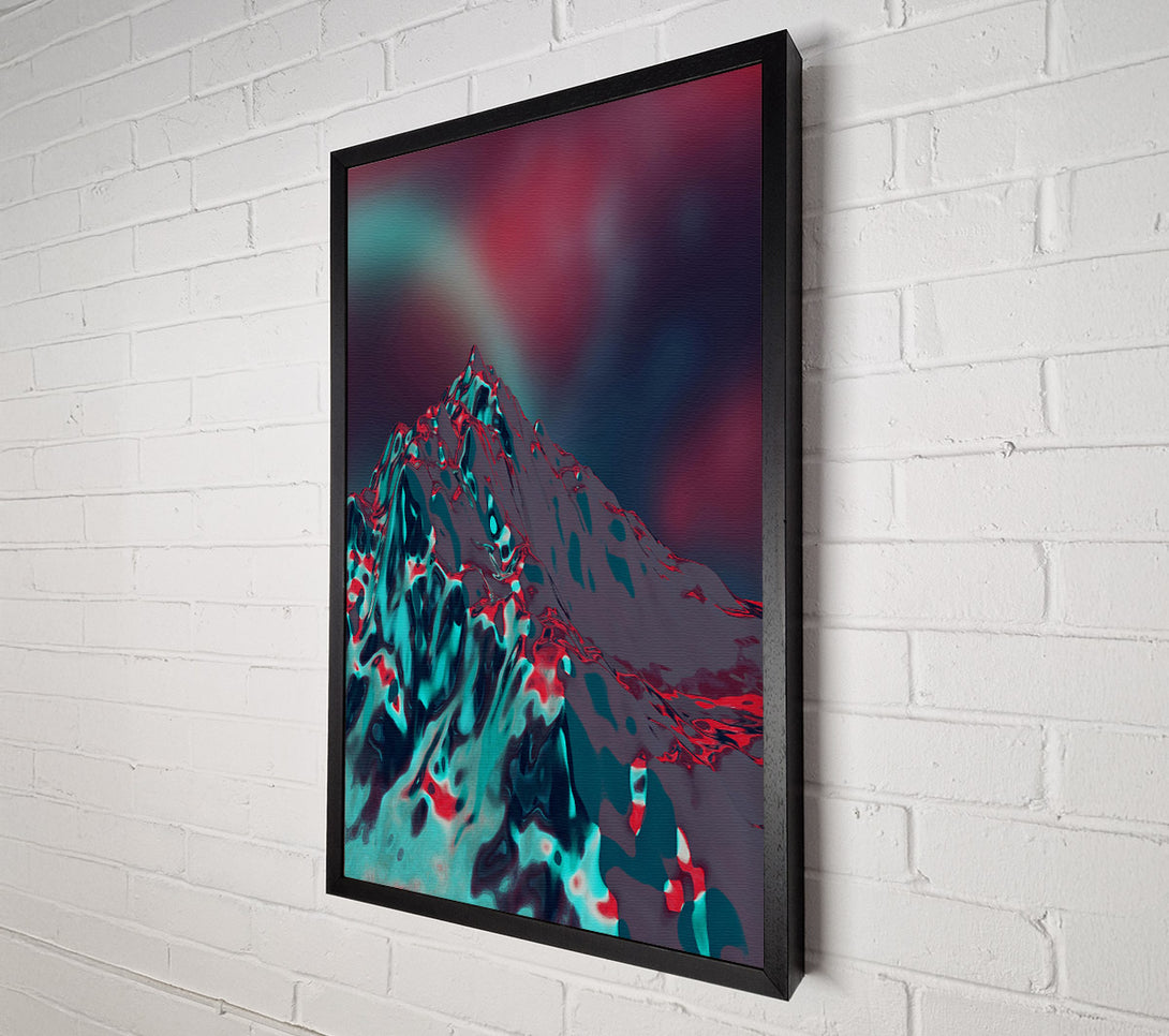  A Canvas Print of Teal Metallic Mountain Canvas Wall Art
