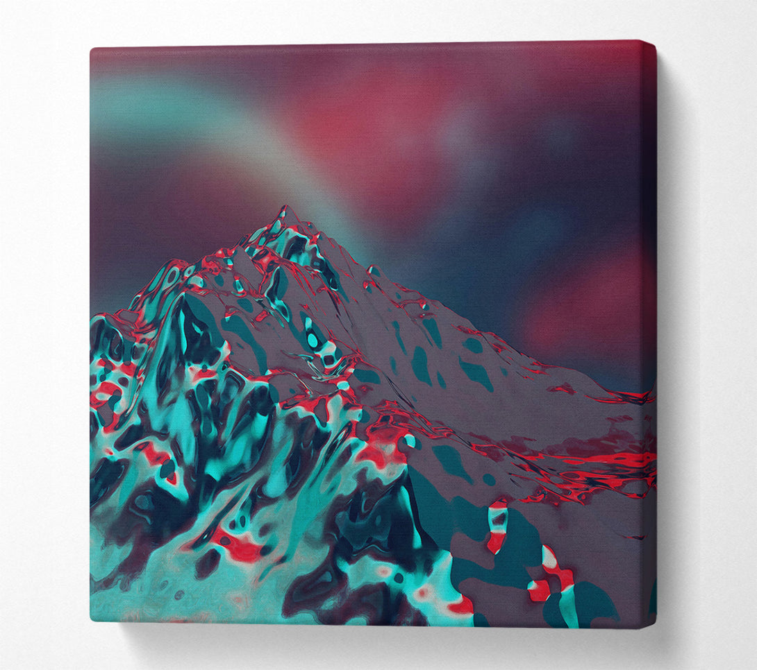  A Canvas Print of Teal Metallic Mountain Canvas Wall Art